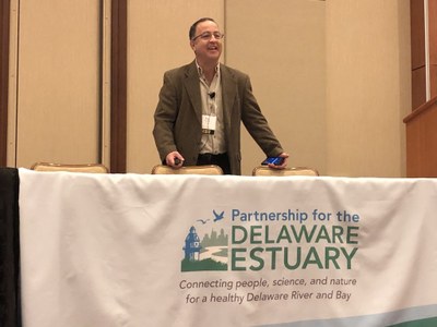 Ray Najjar at the podium at the Delaware Estuary Science and Environment Summit