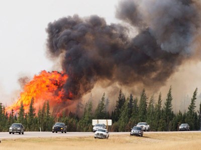 wildfire that threatened Fort McMurray, Alberta, Canada, in May 2016