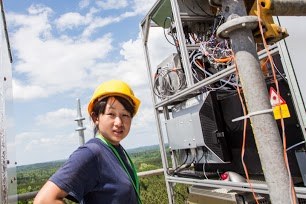 Li Zhang on tower, Alabama SOAS research