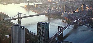May 10. 2013 file photo Manhattan and Brooklyn Bridge